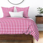 Red pink scribble gingham check