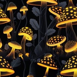 Glowing night mushrooms 