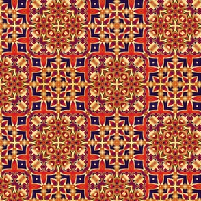 Sunny Red and Black Tile Pattern