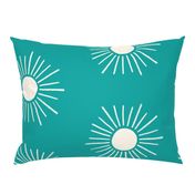 Sunshines - Cream on Teal (jumbo scale)