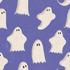 Halloween Ghosts on Purple (medium scale)