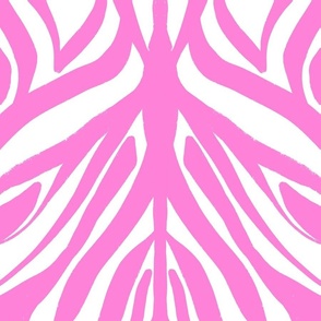Abstract Bold Zebra Stripes || Classic Minimal Pink and White Animal Print
