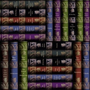 Vintage Library Books Wallpaper and Fabric
