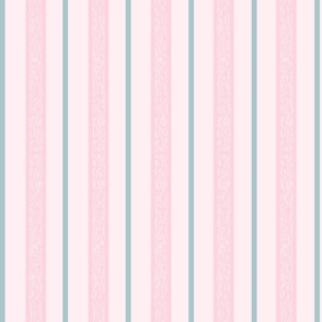 Textured Stripes - Petal Pink & Robin's Egg Teal - Medium Scale