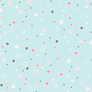 Organic Dots - Petal Pink & Robin's Egg Blue - Medium Scale