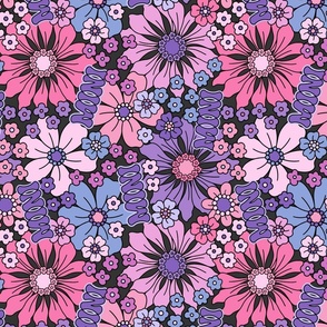 MINI Yesterday Daisy Purple Grey BG - Large Scale