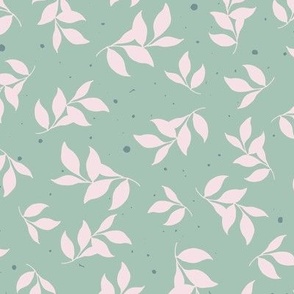 Spring Leaves - Pink & Green - Large Scale