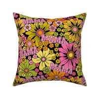 Mama Yesterday Daisy Citrus Black BG -  Large Scale