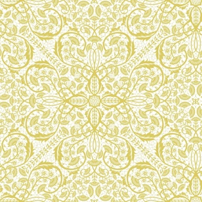 Classical victorian olive green monochrome wallpaper with maximal details - large.