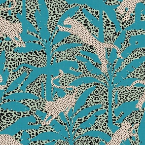 Boho Wilderness No.020 - Exotic Nature with Leopards and Palms / Large