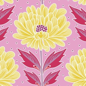 Conversational Floral Wallpaper - pink - large-scale.