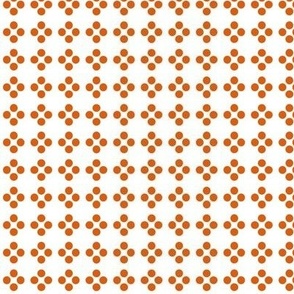 Dotted diamonds - spanish orange on white