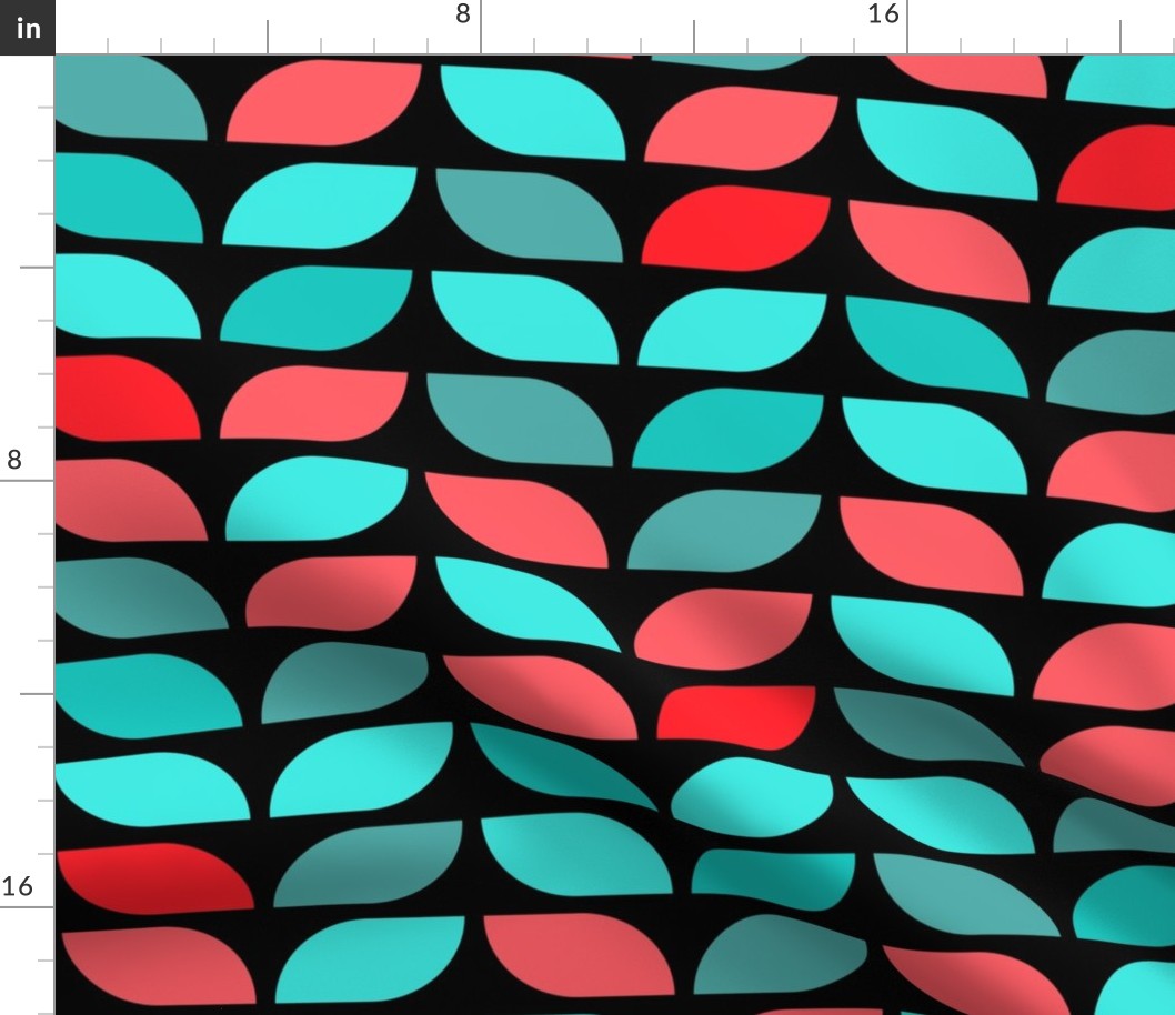 Geometric Pattern: Leaf: Alina Black (large version)