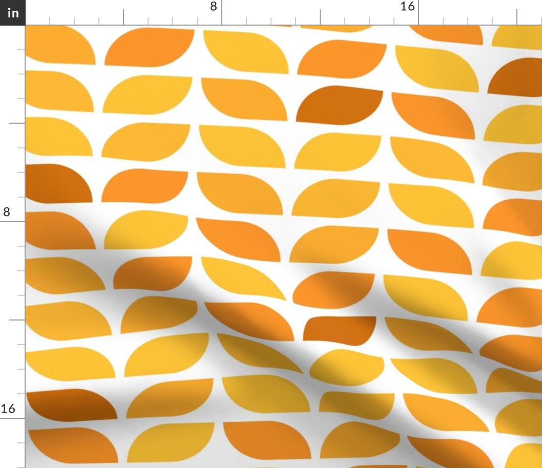 Geometric Pattern: Leaf: Citrus White (large version)