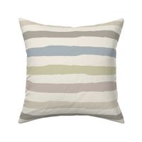 Jagged Horizontal Stripes | Creamy White, Bone Beige, Thistle Green, Cloudy Silver, French Gray, Silver Rust | Stripe