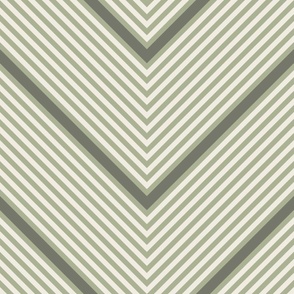 Bold Chevron Stripe | Creamy White, Light Sage Green, Limed Ash | Geometric