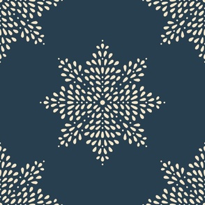 Cream on Navy Blue Doily (large scale)