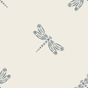Dragonflies | Creamy White, Marble Blue | Doodle Bugs