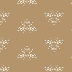 Bees |  Creamy White on Lion Gold  | Doodle Bugs