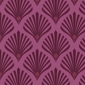 small scale // Art Deco pattern Maroon retro 1920s design repeat