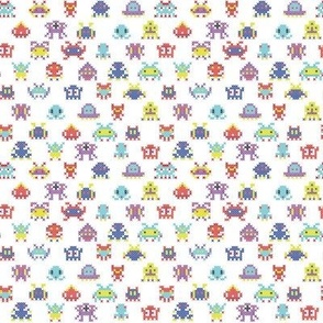 Cross stitch space invaders bold-mini on white