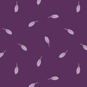 falling leaves - lavender on dark purple - small scale - shw1013 ff