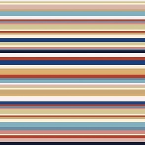 Thin mexican stripes - colorful folk lines in shades of blue, red and yellow