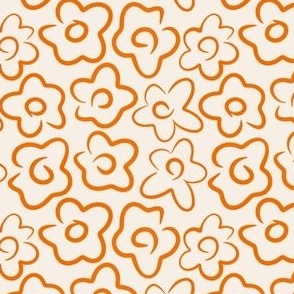 Doodle Orange Flowers