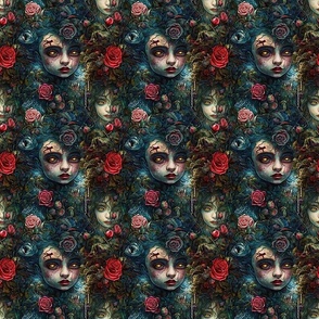 creepy face in roses 1