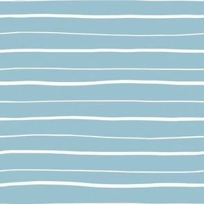 Freehand stripes blue turquoise - hand-drawn irregular lines