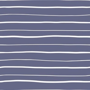 Freehand stripes navy blue - hand-drawn irregular lines