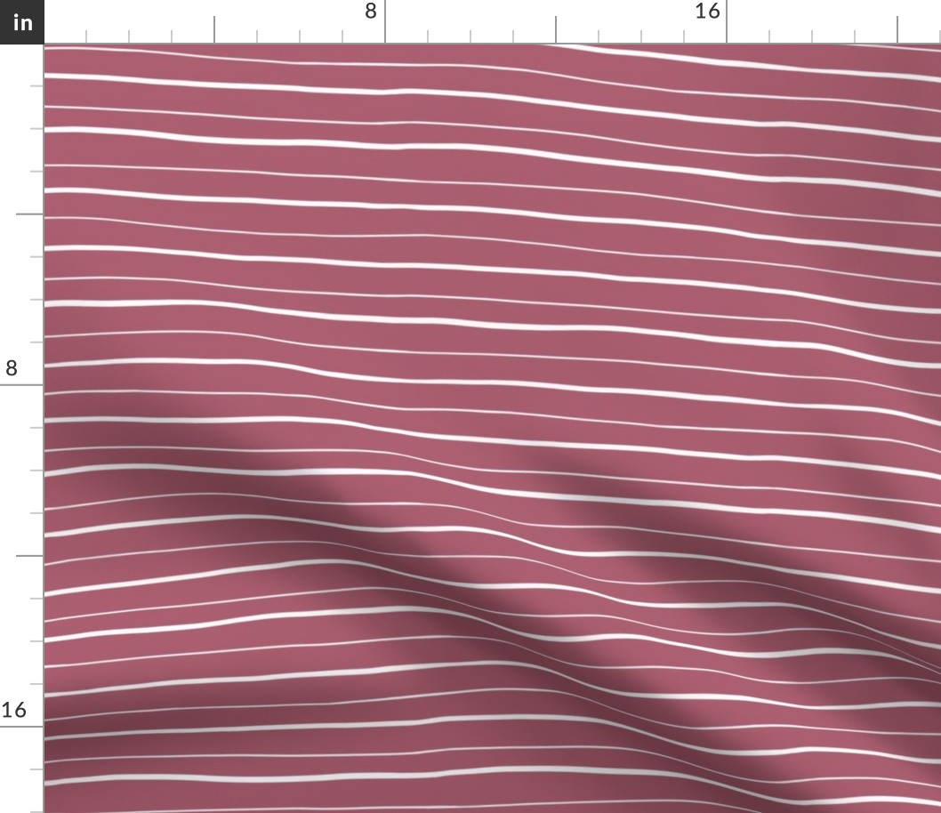 Freehand stripes burgundy- hand-drawn irregular lines