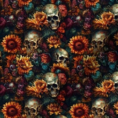 Sunflowers and Skulls 1