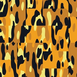 Leopard pattern in marigold_ graphite_ desert sun and buttercup yellow 24