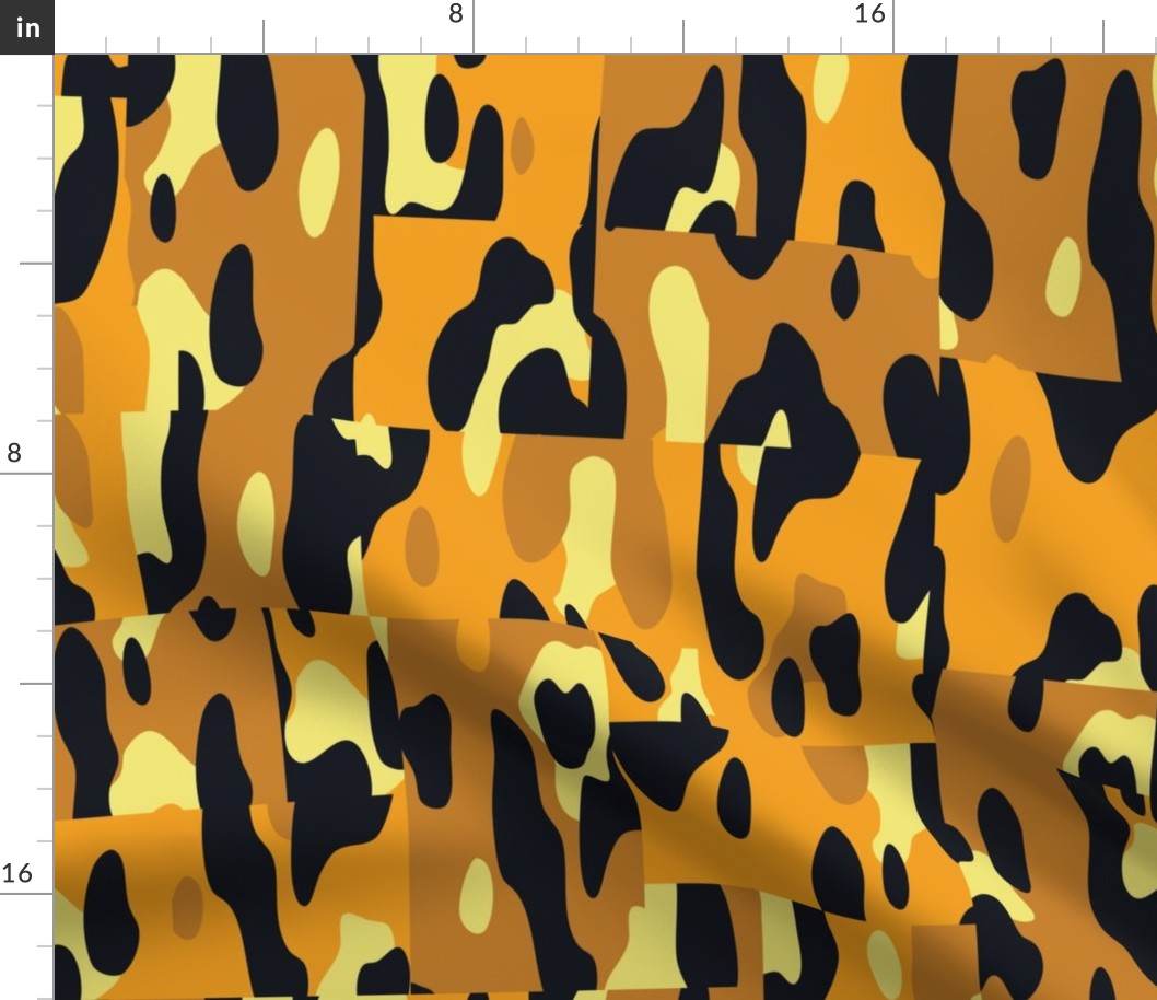 Leopard pattern in marigold_ graphite_ desert sun and buttercup yellow 24