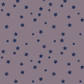 Distressed Stars Dark Blue (navy) on warm Grey - Small 