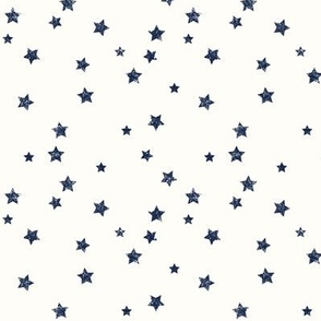 Distressed Stars Dark Blue (navy) on white - Small