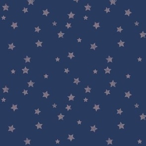 Distressed Stars Dark Gray (Taupe) on Navy Blue - Small 
