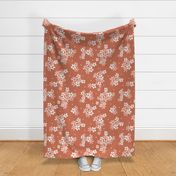 Garden Breeze Floral Terra Cotta and Pink Large Scale