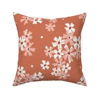 Garden Breeze Floral Terra Cotta and Pink Large Scale