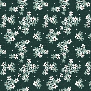 Garden Breeze Floral Dark Green Small Scale