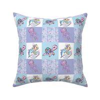 3 inch sqaured Patchwork mermaid