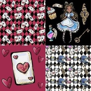 3 inch square Patchwork Alice and Card 2