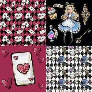 3 inch square Patchwork Alice and Card 