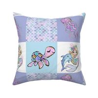 6 inch sqaured Patchwork mermaid 