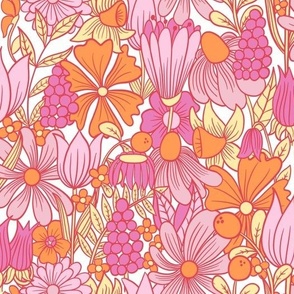 Dolly spring floral pinks and oranges