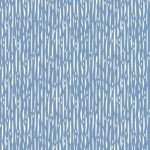 (S) Abstract Rain Denim Blue and White  Coastal Minimal Modern 