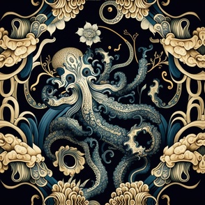 Large Scale,  Octopus Chinoiserie