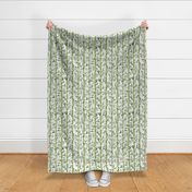 Fresh green Bamboo in stripes on an off white background with texture - medium scale