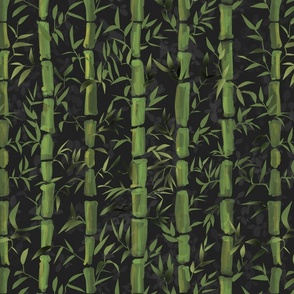 Fresh green Bamboo in stripes on an dark grey background with texture - medium scale